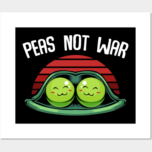 Peas - Peas Not War - Cute Kawaii Pea Pun Wall Art by Lumio Gifts